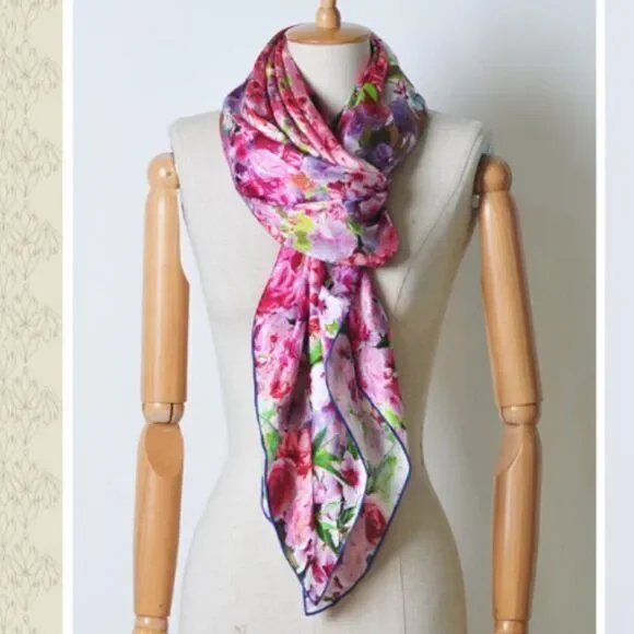 Silk floral print over size‎ scarf
